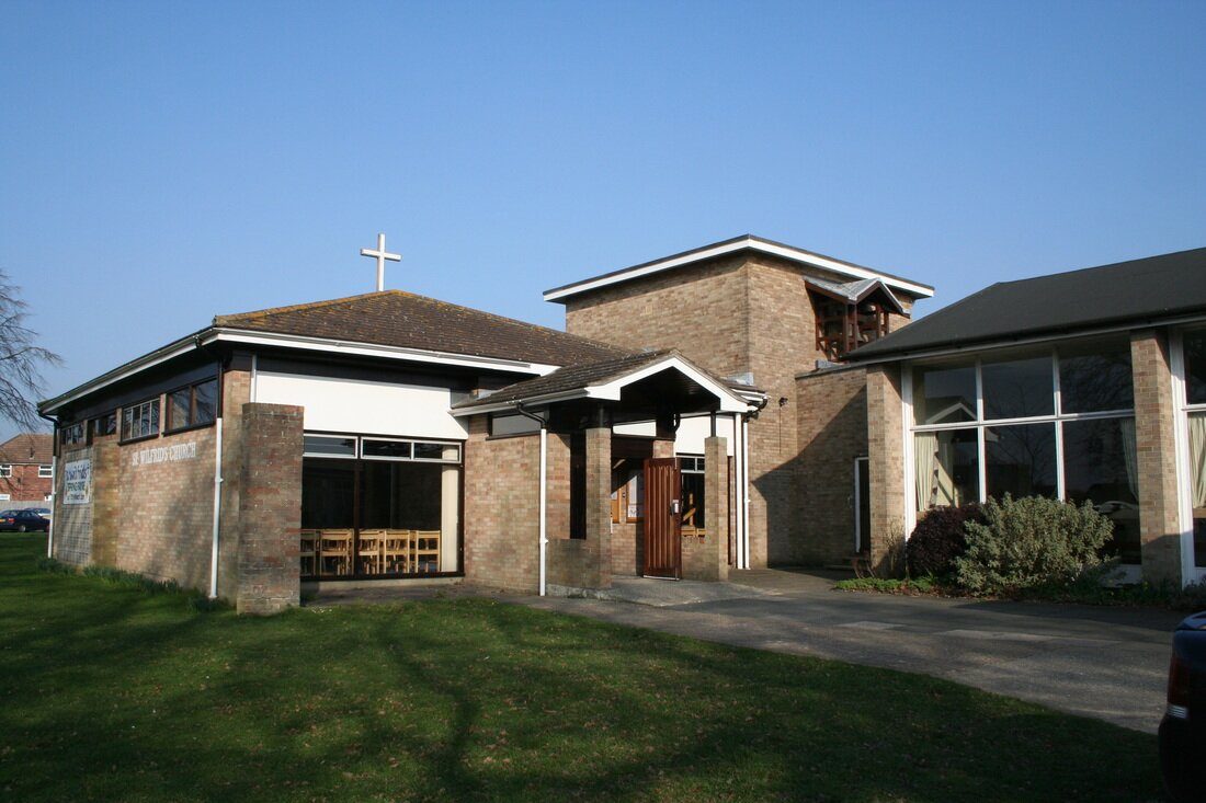 St Wilfrid's Church building on Sherborne Road, Chichester